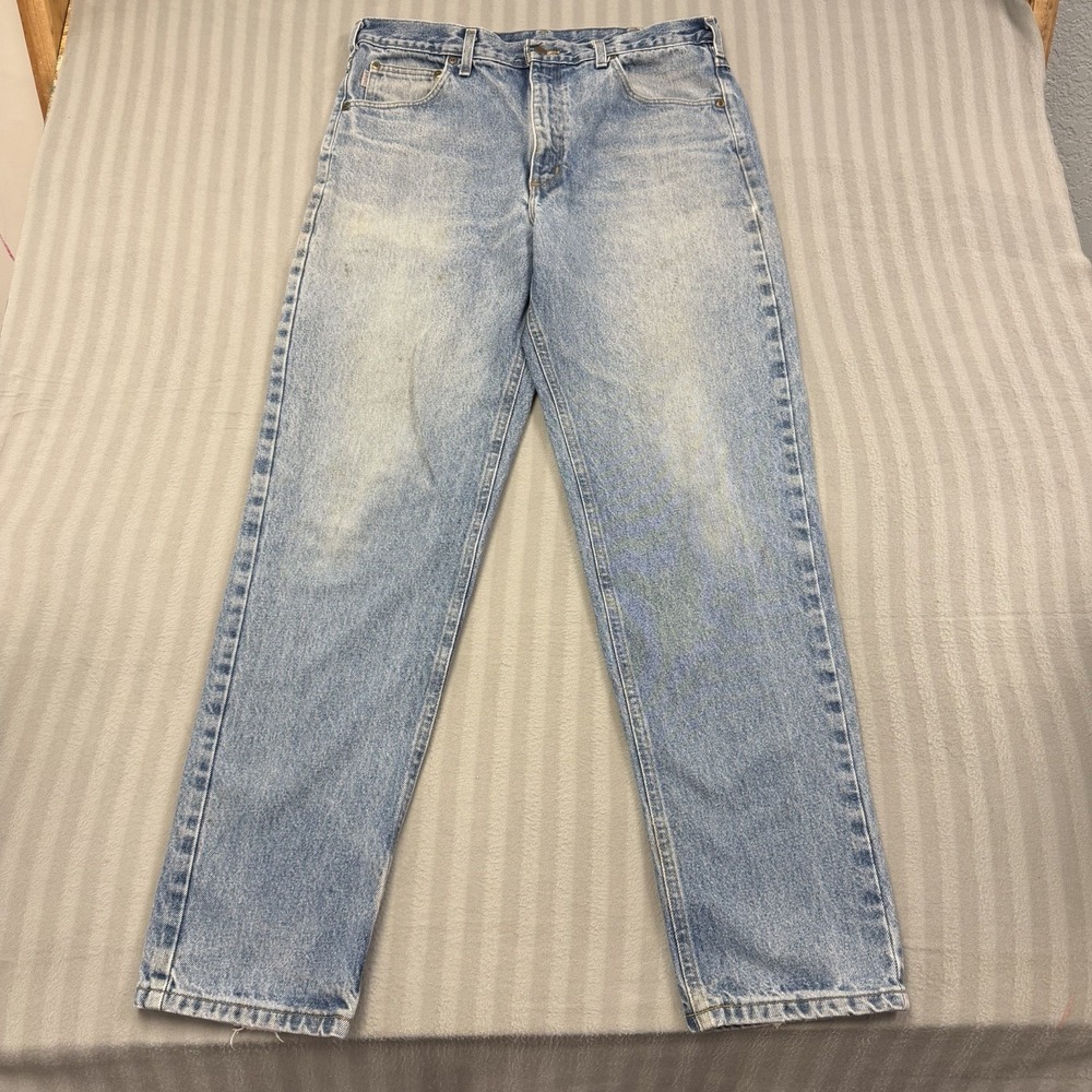 Carhartt Men's B17 DST Relaxed Fit Distressed Jeans Blue Size 36x34
